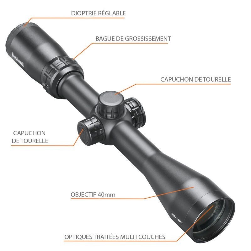 Lunette 3-9x40 Réticule Mil Dot Colliers Rail 11mm Grossissement Réglable - Lunettes de visée Airsoft (12581189