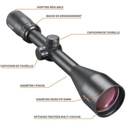 Lunette de tir Bushnell Banner 2 3-9x50 - Réticule DOA Quick Balistic avec colliers