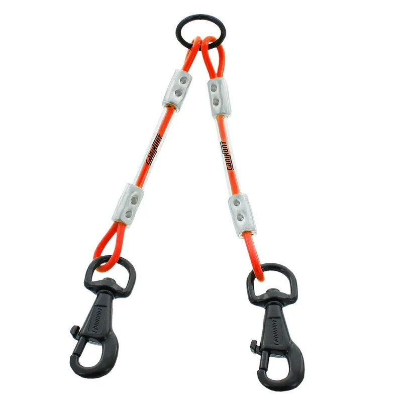 Accouple XTREME 2 chiens câble métallique gainé 25 cm ø 3/5 mm - 2 mousquetons - Orange Accouple XTREME 2 chiens câble métallique gainé 25 cm ø 3/5 mm - 2 mousquetons - Orange