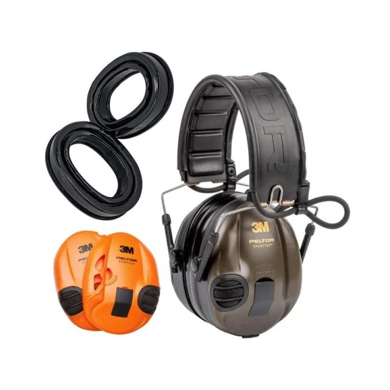 CASQUE AERO PELTOR SPORTTAC COQUILLES VERT/ORANGE KIT GEL