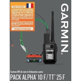 Pack Garmin Alpha 10 F + Collier TT25 F+CORDON– GPS & dressage pour chien de chasse