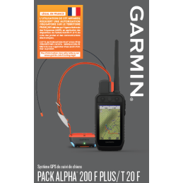 Garmin Alpha 200 Plus F + T20– GPS Suivi & Éducation Chiens jusqu’à 20 chiens, Cartes Topo OFFERTES