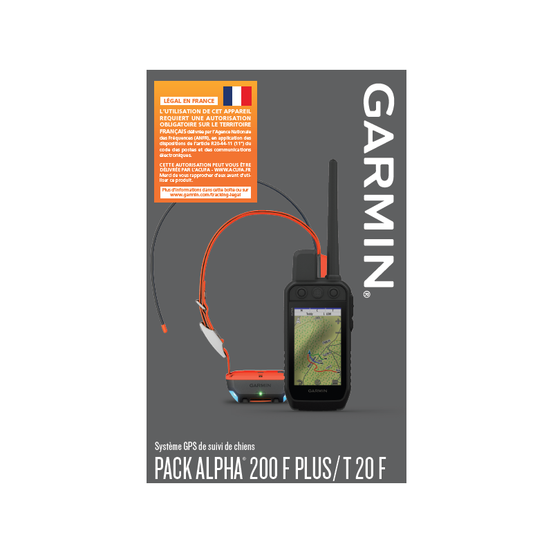 Garmin Alpha 200 Plus F + T20– GPS Suivi & Éducation Chiens jusqu’à 20 chiens, Cartes Topo OFFERTES